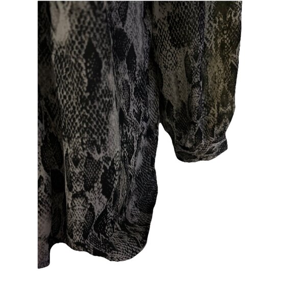 New Jones New York Shirt Womens 1X Gray Snake Long Sleeve Blouse Lightweight NWT - Picture 6 of 14